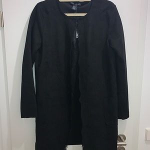 Faux suede overcoat